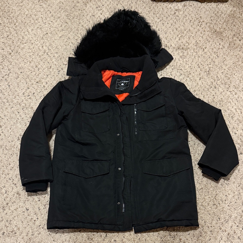 Noize Black Jacket with Orange Lining L
